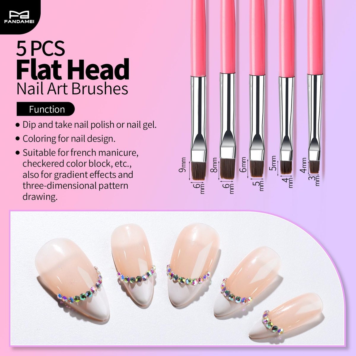 FANDAMEI 33-Piece Nail Art Tools Set - Professional Nail Brushes, Dotting Tools, and Palette for Creative Nail Design - görsel 5