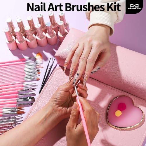 FANDAMEI 33-Piece Nail Art Tools Set - Professional Nail Brushes, Dotting Tools, and Palette for Creative Nail Design - görsel 16