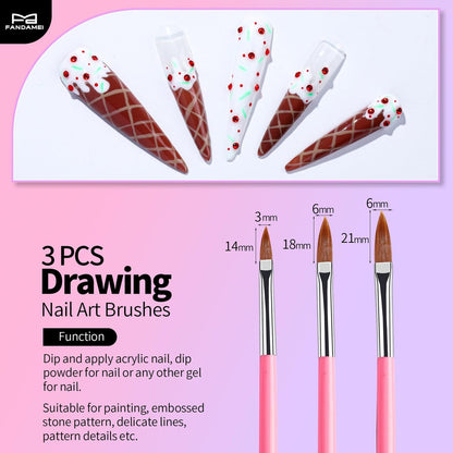 FANDAMEI 33-Piece Nail Art Tools Set - Professional Nail Brushes, Dotting Tools, and Palette for Creative Nail Design