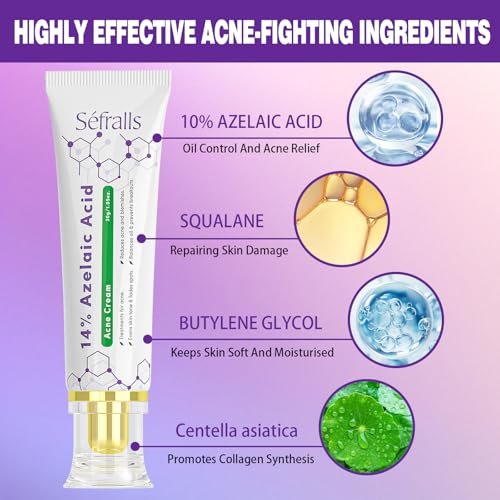 14% Azelaic Acid Acne Cream – Redness Relief & Clarifying Face Moisturizer for Acne-Prone Skin, Calms Pimples & Soothes Irritation, 1 oz - görsel 6