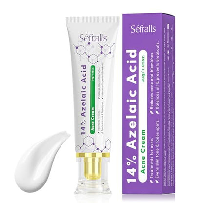 14% Azelaic Acid Acne Cream – Redness Relief & Clarifying Face Moisturizer for Acne-Prone Skin, Calms Pimples & Soothes Irritation, 1 oz