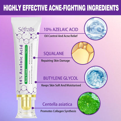 14% Azelaic Acid Acne Cream – Redness Relief & Clarifying Face Moisturizer for Acne-Prone Skin, Calms Pimples & Soothes Irritation, 1 oz