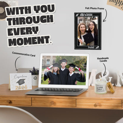 GREOZORT 2026 Graduation Gifts Set for Her - Black Cosmetic Bag & Glass Cup - Class of 2026 Graduate Gift for Daughter, Sister, Best Friend, Women Avelisse