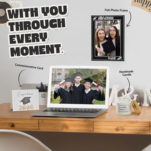 GREOZORT 2026 Graduation Gifts Set for Her - Black Cosmetic Bag & Glass Cup - Class of 2026 Graduate Gift for Daughter, Sister, Best Friend, Women Avelisse