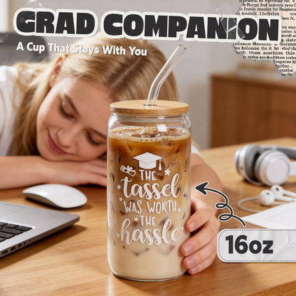 GREOZORT 2026 Graduation Gifts Set for Her - Black Cosmetic Bag & Glass Cup - Class of 2026 Graduate Gift for Daughter, Sister, Best Friend, Women Avelisse