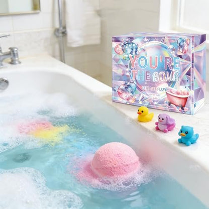 12-Pack Bath Bombs with Surprise Inside – Organic Essential Oils, Mini Cosplay Pretend Playset, Fun Bubble Bath for Kids, Easter Birthday Christmas Gifts Avelisse