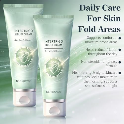 XiuFa Intertrigo Cream for Skin Fold Care – Chafing Support Cream, Fast-Drying Non-Greasy Formula, 2-Pack (1 Fl Oz Each) Avelisse