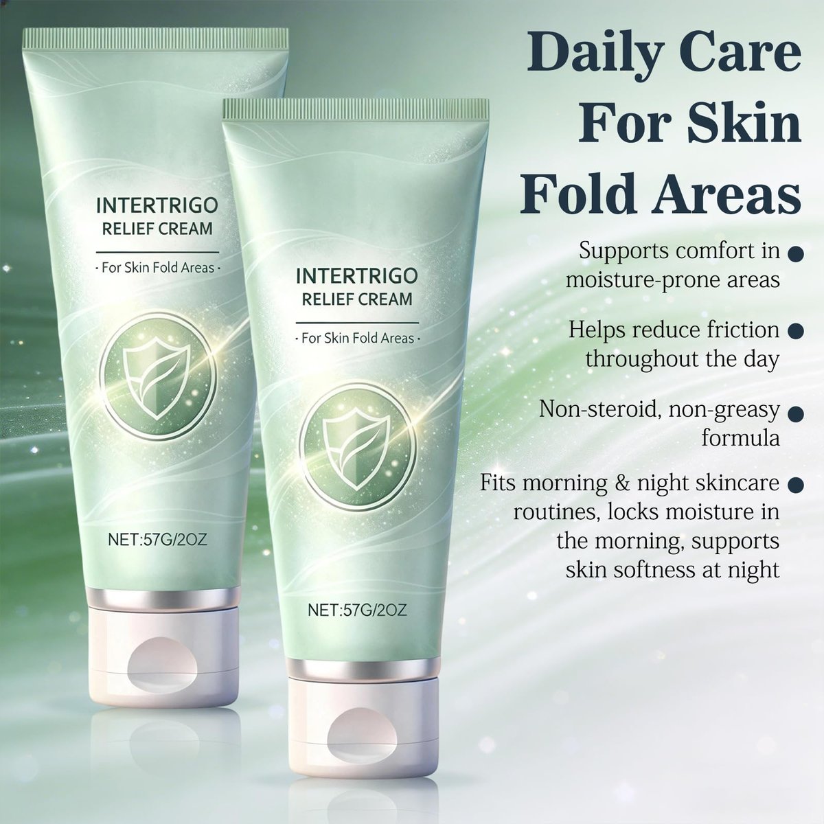 XiuFa Intertrigo Cream for Skin Fold Care – Chafing Support Cream, Fast-Drying Non-Greasy Formula, 2-Pack (1 Fl Oz Each) Avelisse