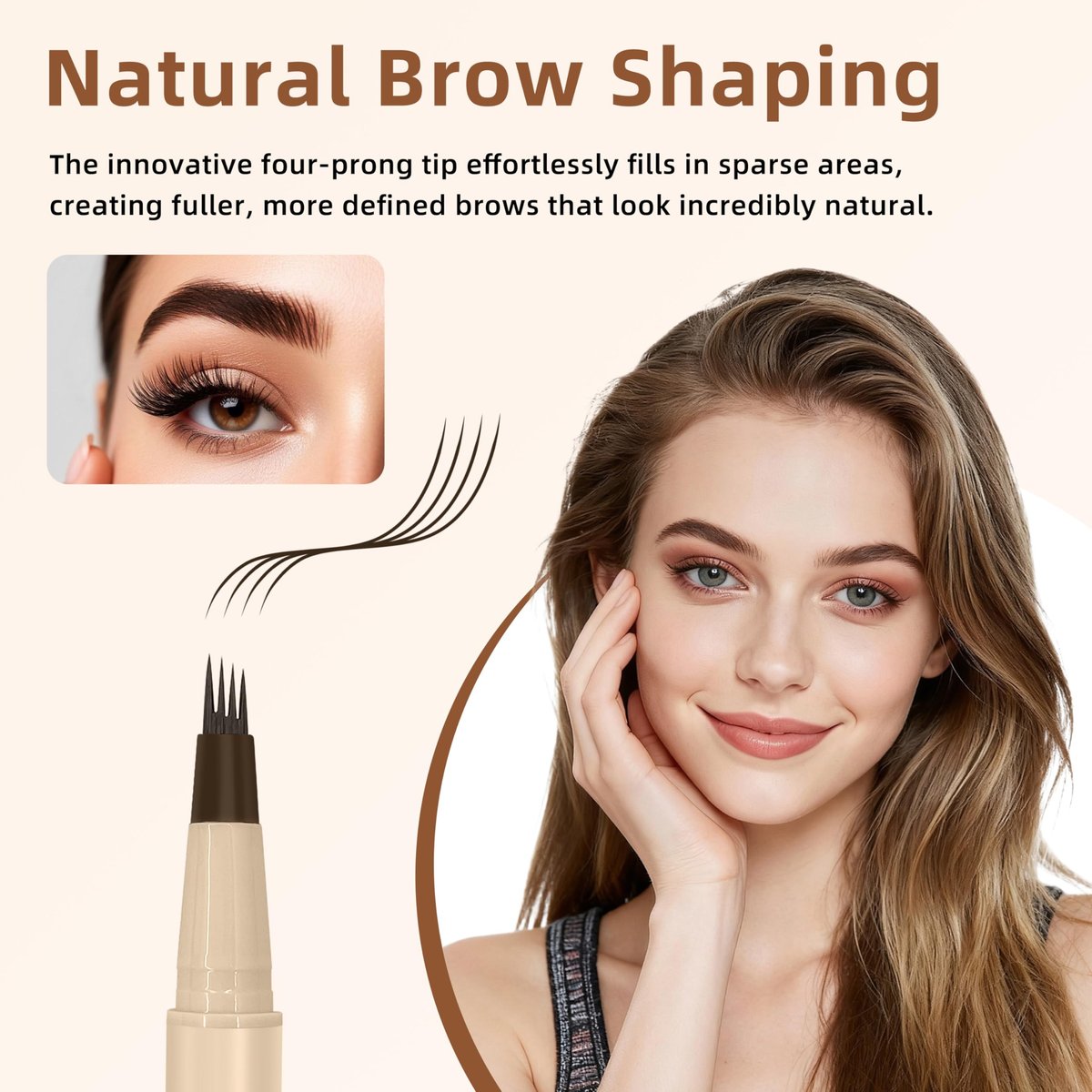 DGTiWZRang Waterproof Eyebrow Pen – Natural Hairlike Strokes, Long-Lasting Dark Brown Brow Pencil for Women & Men Avelisse