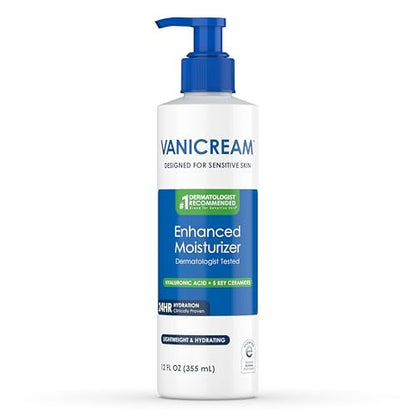 Vanicream Enhanced Moisturizer - 12 Fl Oz Daily Body Lotion for Dry, Sensitive Skin with Hyaluronic Acid, Glycerin & Ceramides Avelisse