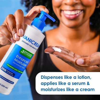Vanicream Enhanced Moisturizer - 12 Fl Oz Daily Body Lotion for Dry, Sensitive Skin with Hyaluronic Acid, Glycerin & Ceramides Avelisse