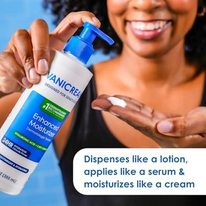 Vanicream Enhanced Moisturizer - 12 Fl Oz Daily Body Lotion for Dry, Sensitive Skin with Hyaluronic Acid, Glycerin & Ceramides Avelisse