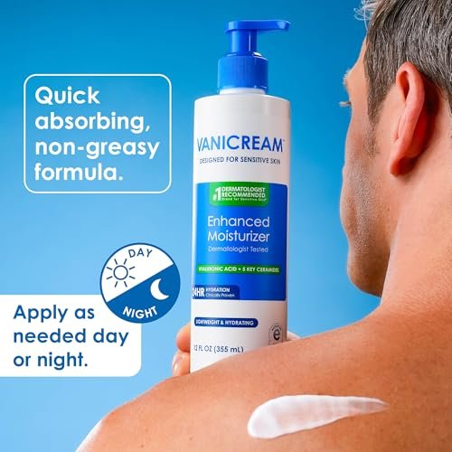 Vanicream Enhanced Moisturizer - 12 Fl Oz Daily Body Lotion for Dry, Sensitive Skin with Hyaluronic Acid, Glycerin & Ceramides Avelisse