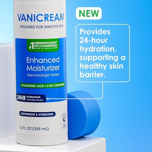 Vanicream Enhanced Moisturizer - 12 Fl Oz Daily Body Lotion for Dry, Sensitive Skin with Hyaluronic Acid, Glycerin & Ceramides Avelisse