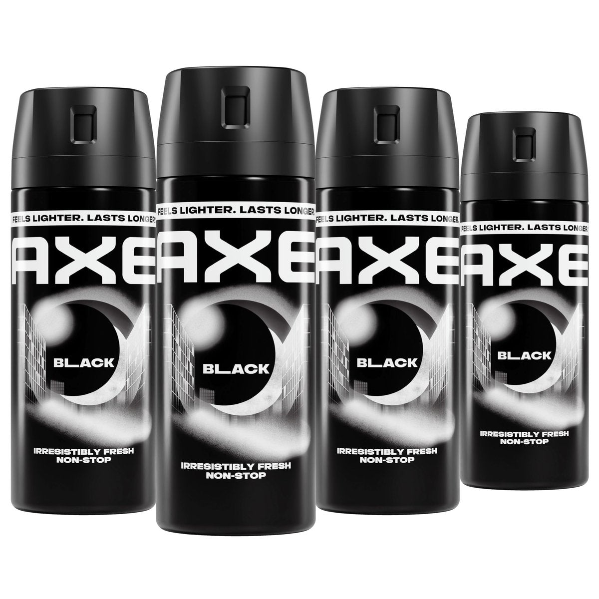 AXE Black Body Spray 4-Pack - 48 Hour Freshness, Aluminum Free, 2.9 oz Each Avelisse