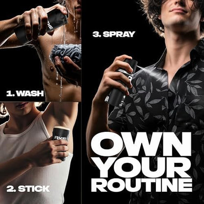 AXE Black Body Spray 4-Pack - 48 Hour Freshness, Aluminum Free, 2.9 oz Each Avelisse