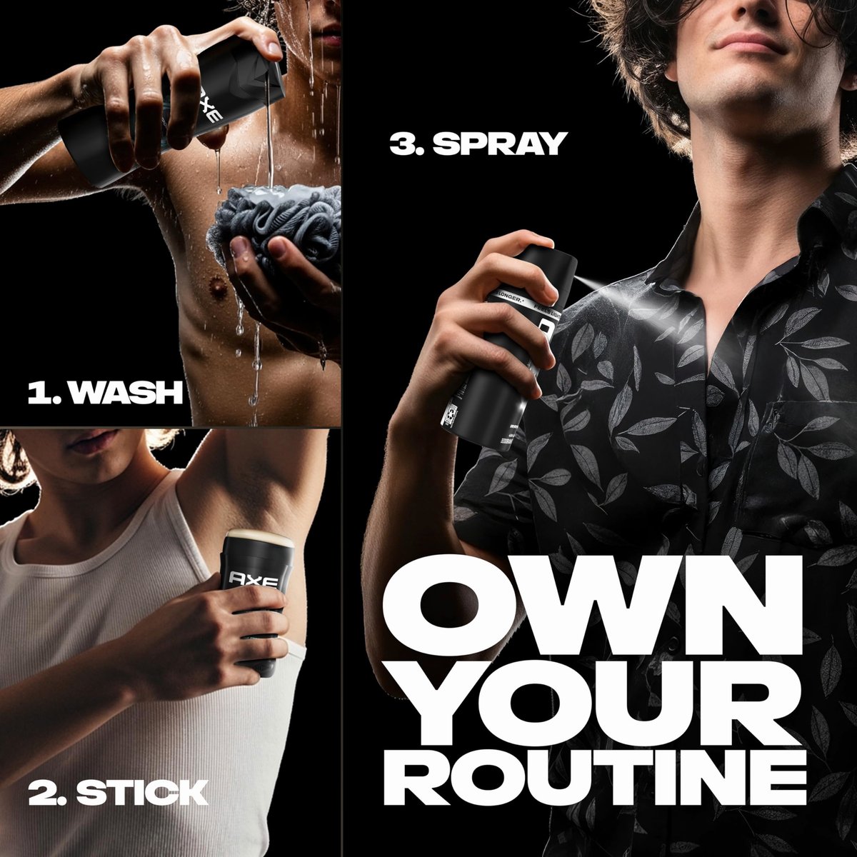 AXE Black Body Spray 4-Pack - 48 Hour Freshness, Aluminum Free, 2.9 oz Each Avelisse