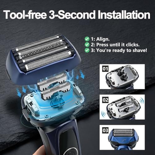 Premium Replacement Blades and Foil Set for Panasonic Arc 5 Shavers - Compatible with ES-LV65, ES-LV95, ES-LV97-K, ES-LV67-K - Stainless Steel Inner Blade & Outer Foil Combo for Sensitive Skin - görsel 14
