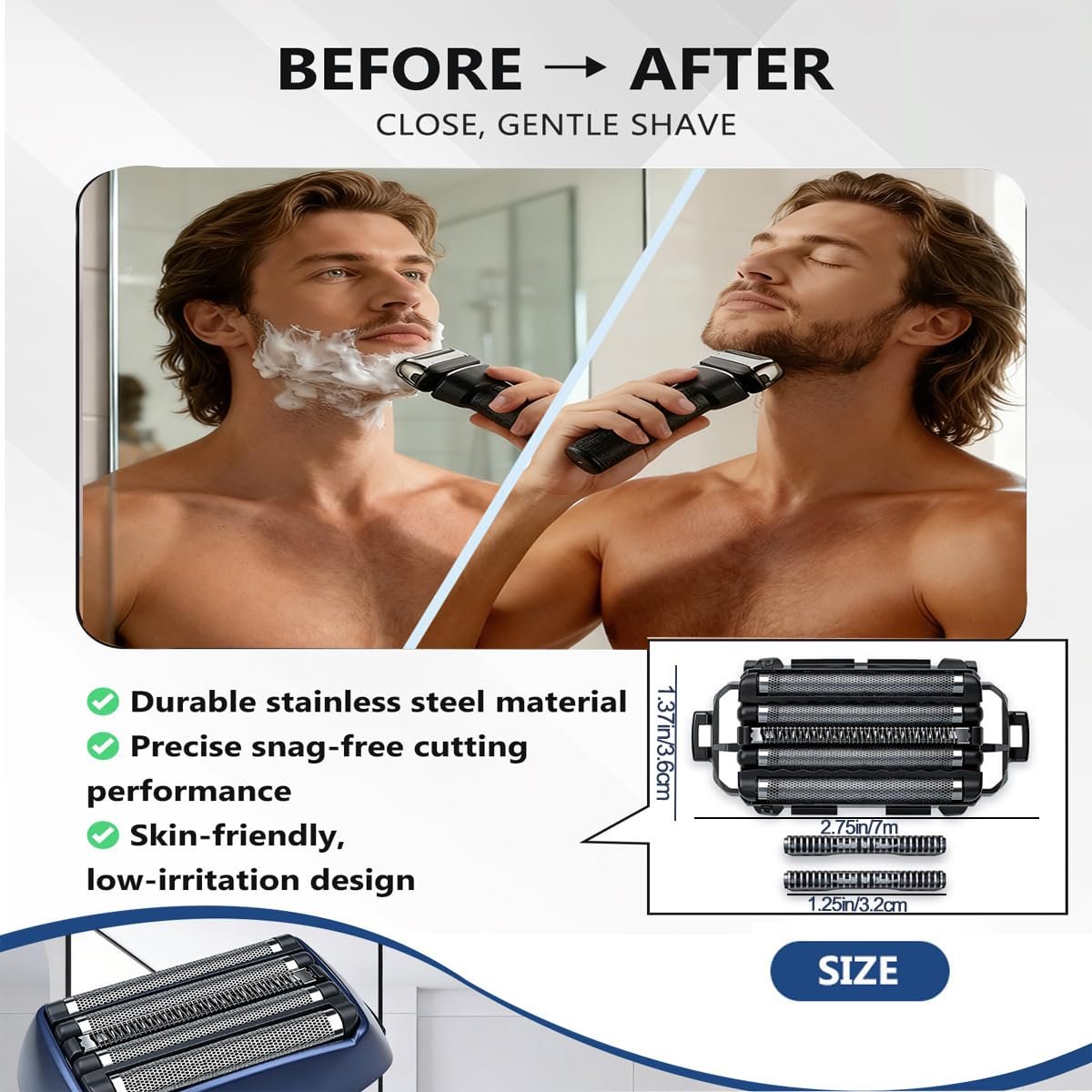 Premium Replacement Blades and Foil Set for Panasonic Arc 5 Shavers - Compatible with ES-LV65, ES-LV95, ES-LV97-K, ES-LV67-K - Stainless Steel Inner Blade & Outer Foil Combo for Sensitive Skin - görsel 9