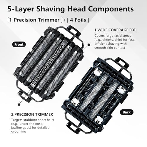 Premium Replacement Blades and Foil Set for Panasonic Arc 5 Shavers - Compatible with ES-LV65, ES-LV95, ES-LV97-K, ES-LV67-K - Stainless Steel Inner Blade & Outer Foil Combo for Sensitive Skin - görsel 6