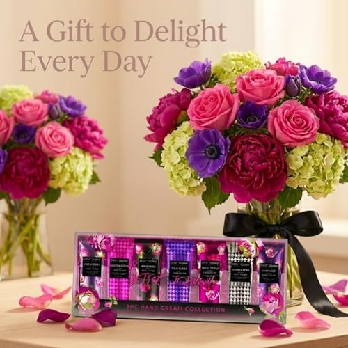 Betsey Johnson Hand Cream Gift Set – 7 Piece Travel Size Lotion Collection for Women, Mini Hand Creams for Dry Skin, Moisturizing Hand Lotion with Lavender, Rose, Vanilla & More – 30ml Each - görsel 16
