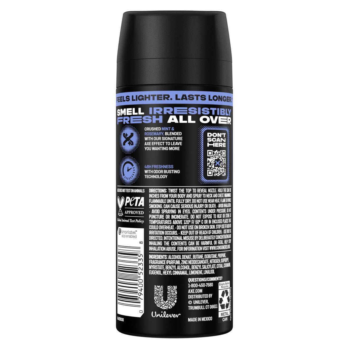 AXE Body Spray Phoenix 4 Count Pack - Apollo Scent, 48 Hour Freshness, Aluminum Free Deodorant Spray for Men, 2.9 oz Each Avelisse