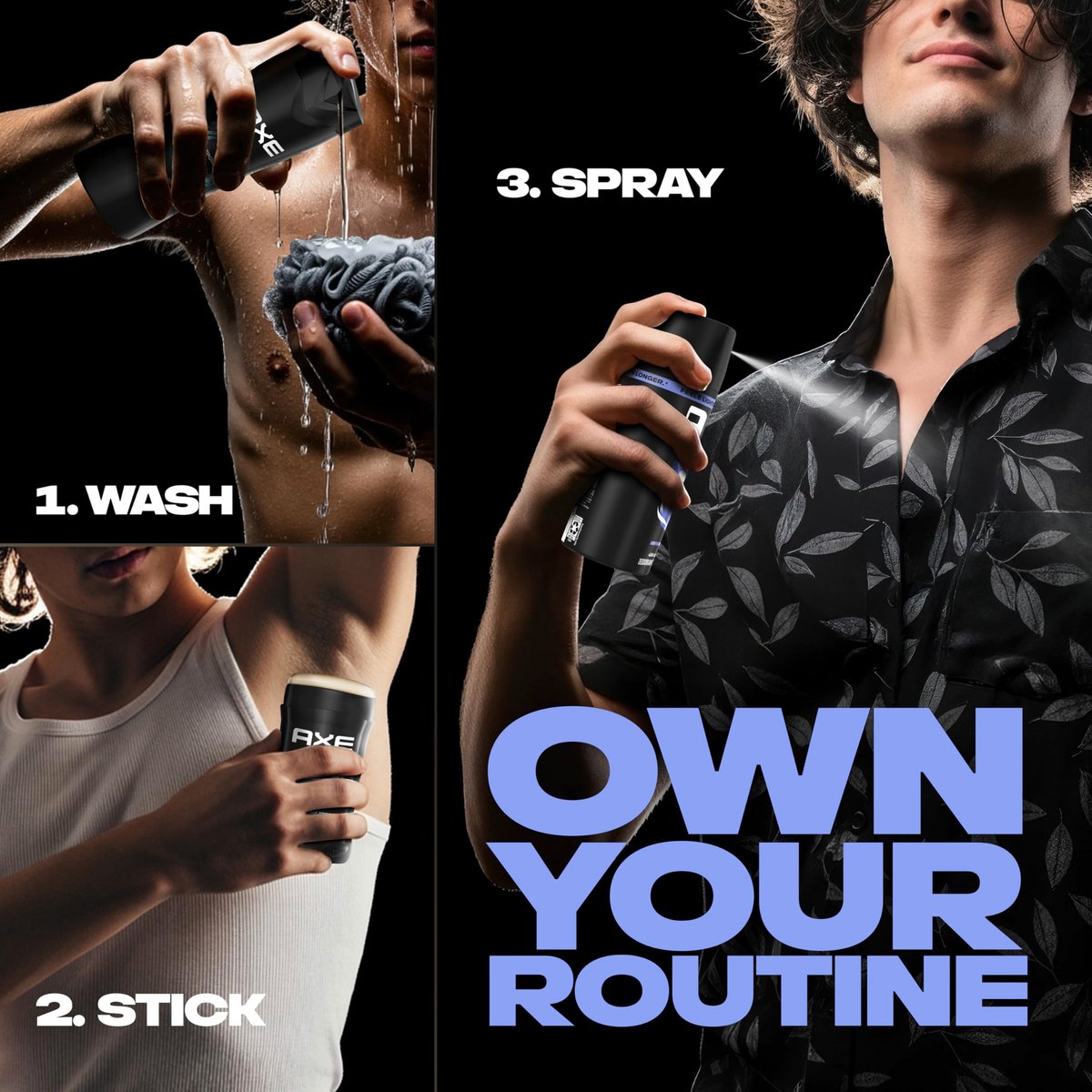 AXE Body Spray Phoenix 4 Count Pack - Apollo Scent, 48 Hour Freshness, Aluminum Free Deodorant Spray for Men, 2.9 oz Each Avelisse