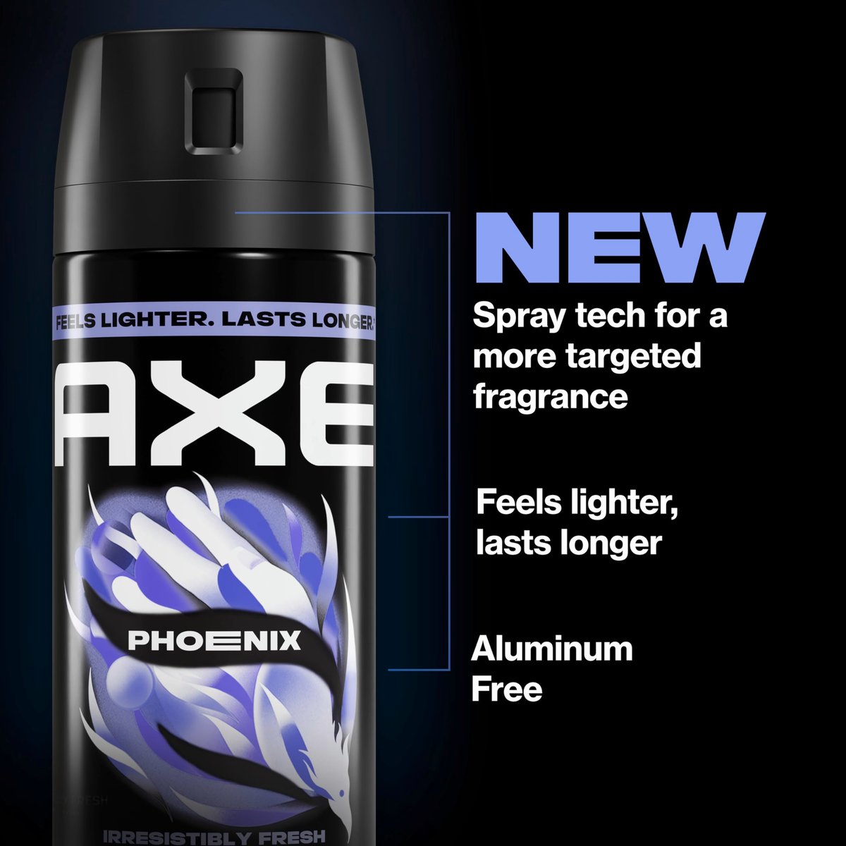 AXE Body Spray Phoenix 4 Count Pack - Apollo Scent, 48 Hour Freshness, Aluminum Free Deodorant Spray for Men, 2.9 oz Each Avelisse