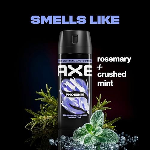 AXE Body Spray Phoenix 4 Count Pack - Apollo Scent, 48 Hour Freshness, Aluminum Free Deodorant Spray for Men, 2.9 oz Each Avelisse