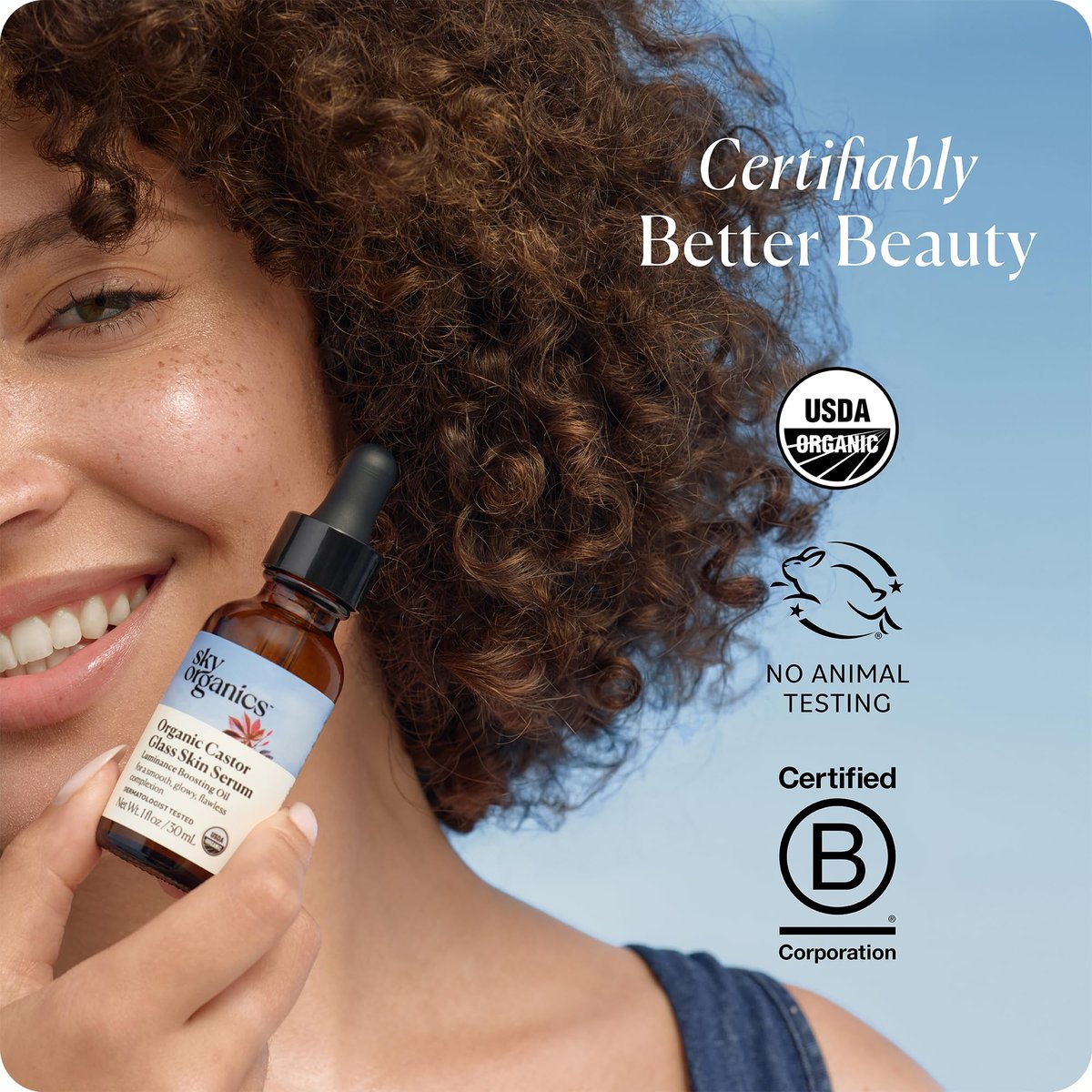 Sky Organics Organic Castor Glass Skin Serum – Dermatologist Tested Natural Face Serum with Organic Castor Oil & Jojoba Oil, 1 fl oz Avelisse