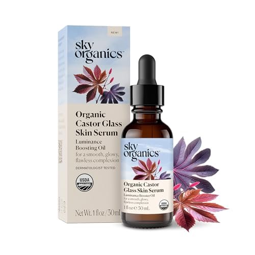 Sky Organics Organic Castor Glass Skin Serum – Dermatologist Tested Natural Face Serum with Organic Castor Oil & Jojoba Oil, 1 fl oz Avelisse