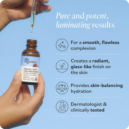 Sky Organics Organic Castor Glass Skin Serum – Dermatologist Tested Natural Face Serum with Organic Castor Oil & Jojoba Oil, 1 fl oz Avelisse