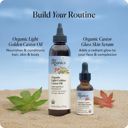 Sky Organics Organic Castor Glass Skin Serum – Dermatologist Tested Natural Face Serum with Organic Castor Oil & Jojoba Oil, 1 fl oz Avelisse