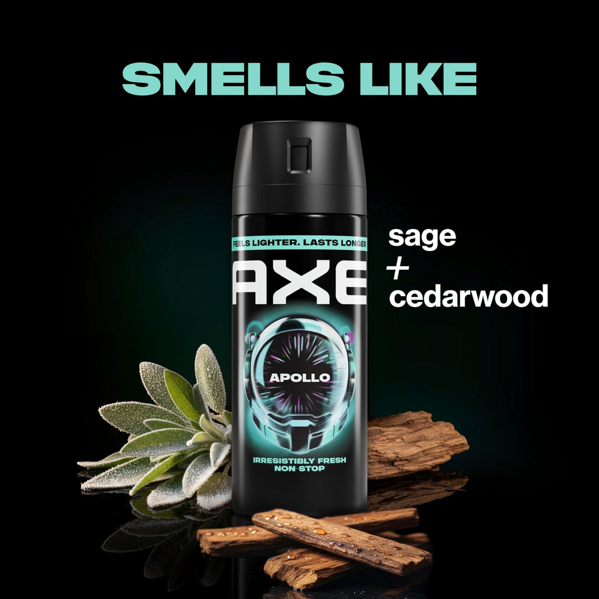AXE Apollo Body Spray 4-Pack - 48 Hour Freshness, Aluminum Free, 2.9 oz Each Avelisse