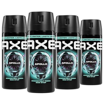 AXE Apollo Body Spray 4-Pack - 48 Hour Freshness, Aluminum Free, 2.9 oz Each Avelisse