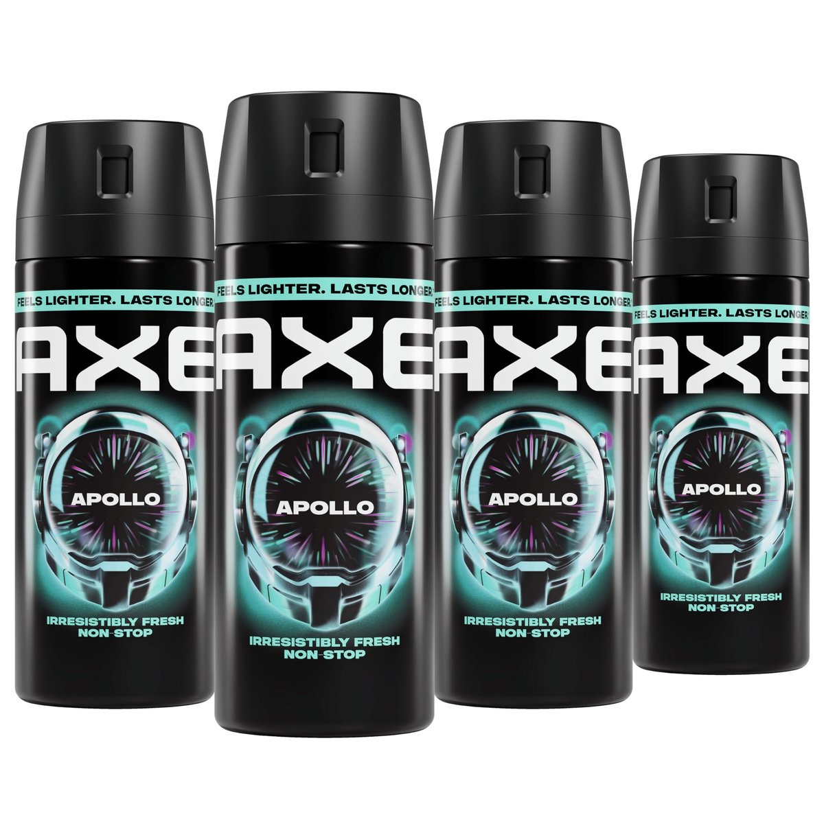 AXE Apollo Body Spray 4-Pack - 48 Hour Freshness, Aluminum Free, 2.9 oz Each Avelisse