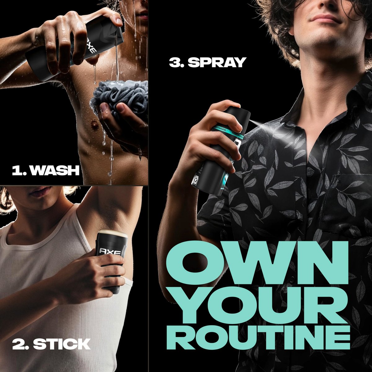 AXE Apollo Body Spray 4-Pack - 48 Hour Freshness, Aluminum Free, 2.9 oz Each Avelisse