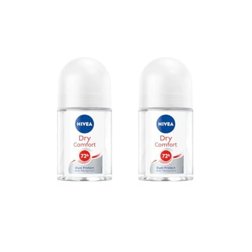 NIVEA Dry Comfort Roll-On Deodorant 25ml (2 Pack) – 72H Sweat & Odor Protection, Quick Dry Formula with Mineral Extracts, Long-Lasting Freshness, Gentle Skin Care, Travel Size - görsel 1