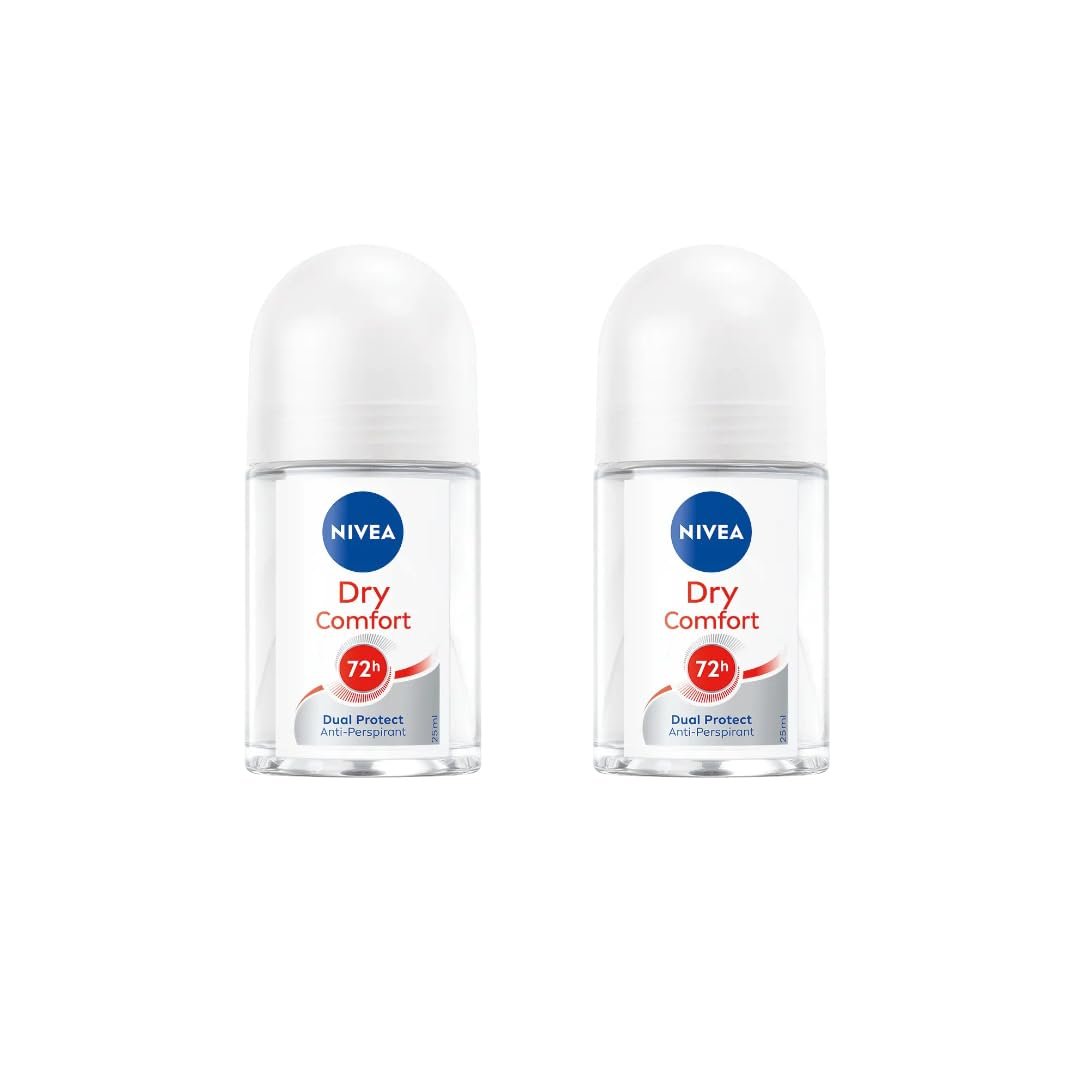 NIVEA Dry Comfort Roll-On Deodorant 25ml (2 Pack) – 72H Sweat & Odor Protection, Quick Dry Formula with Mineral Extracts, Long-Lasting Freshness, Gentle Skin Care, Travel Size - görsel 2