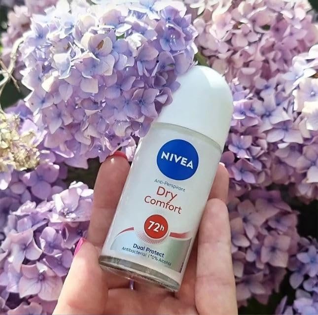 NIVEA Dry Comfort Roll-On Deodorant 25ml (2 Pack) – 72H Sweat & Odor Protection, Quick Dry Formula with Mineral Extracts, Long-Lasting Freshness, Gentle Skin Care, Travel Size - görsel 3
