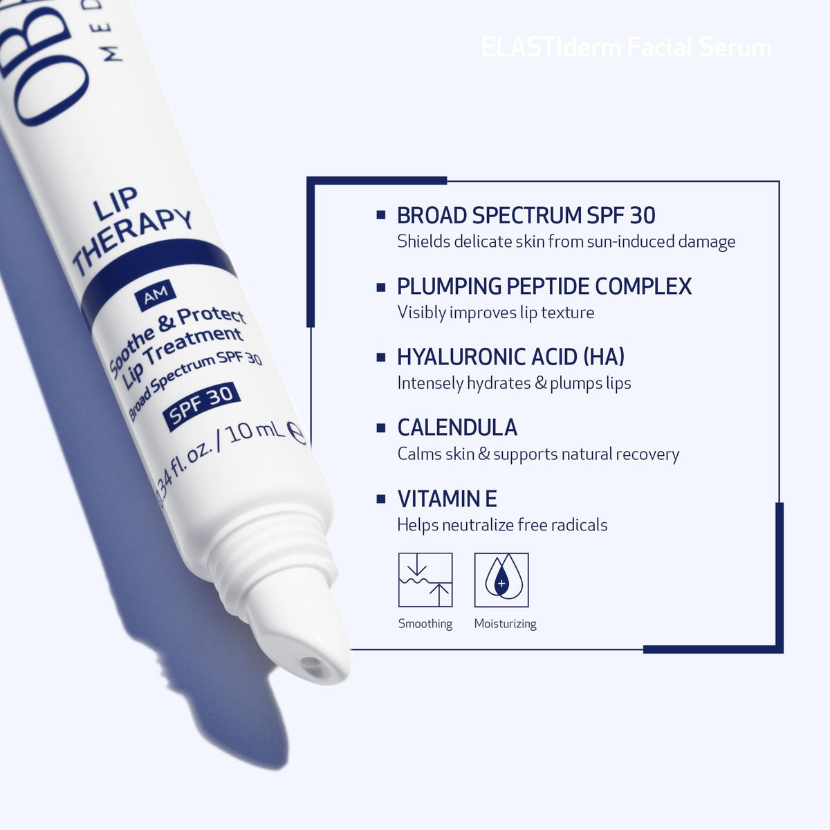 Obagi Lip Therapy SPF 30 Soothe & Protect Lip Balm Treatment with Hyaluronic Acid, Vitamin E & Peptides – Visibly Plumps, Soothes & Moisturizes Dry Lips & Protects Against UVA/UVB Rays – .34 oz Avelisse