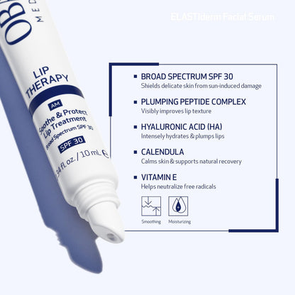 Obagi Lip Therapy SPF 30 Soothe & Protect Lip Balm Treatment with Hyaluronic Acid, Vitamin E & Peptides – Visibly Plumps, Soothes & Moisturizes Dry Lips & Protects Against UVA/UVB Rays – .34 oz Avelisse