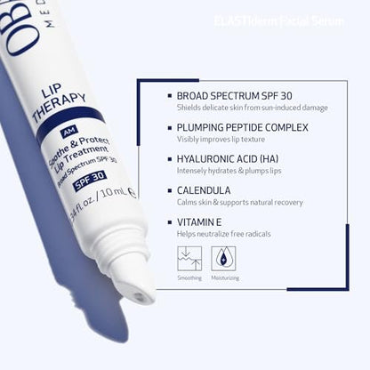 Obagi Lip Therapy SPF 30 Soothe & Protect Lip Balm Treatment with Hyaluronic Acid, Vitamin E & Peptides – Visibly Plumps, Soothes & Moisturizes Dry Lips & Protects Against UVA/UVB Rays – .34 oz Avelisse