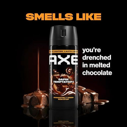 AXE Dark Temptation Body Spray 4-Pack - 48-Hour Freshness, Aluminum Free, 2.9 oz Each Avelisse