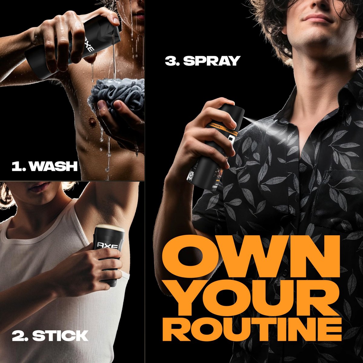 AXE Dark Temptation Body Spray 4-Pack - 48-Hour Freshness, Aluminum Free, 2.9 oz Each Avelisse