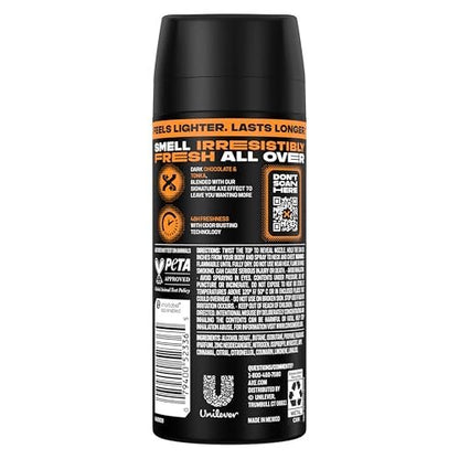 AXE Dark Temptation Body Spray 4-Pack - 48-Hour Freshness, Aluminum Free, 2.9 oz Each Avelisse
