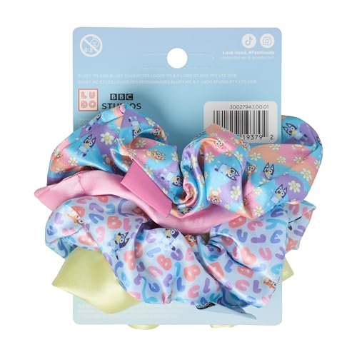 Goody x Bluey Multicolor Satin Scrunchies - 4 Count, Ouchless Hold for All Hair Types - görsel 12