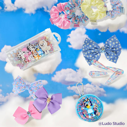 Goody x Bluey Multicolor Satin Scrunchies - 4 Count, Ouchless Hold for All Hair Types