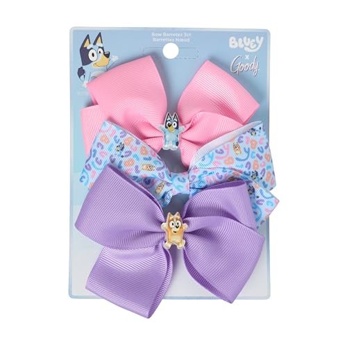 Goody x Bluey & Bingo Multicolor Bow Barrettes 3ct - SlideProof Hold for All Hair Types - görsel 2