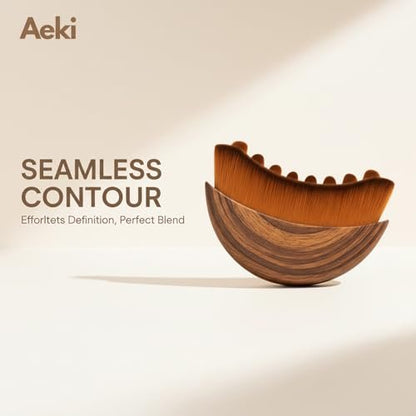 Aeki Lymphatic Contour Face Brush - Lymphatic Drainage Massager for Chin & Jawline Sculpting, Dry Facial Gentle Beauty Tool for All Skin Types